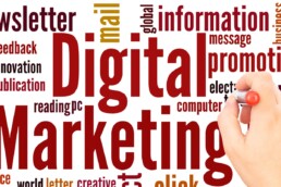 a word cloud made up of marketing words and phrases